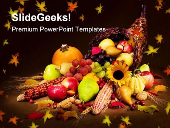 Autumn Cornucopia Nature PowerPoint Template 1010