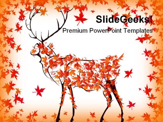 Autumn Deer Nature PowerPoint Backgrounds And Templates 0111