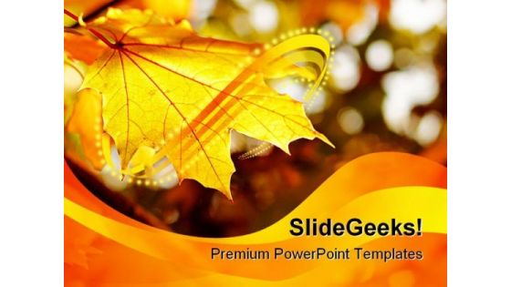 Autumn Leaf Nature PowerPoint Template 1010