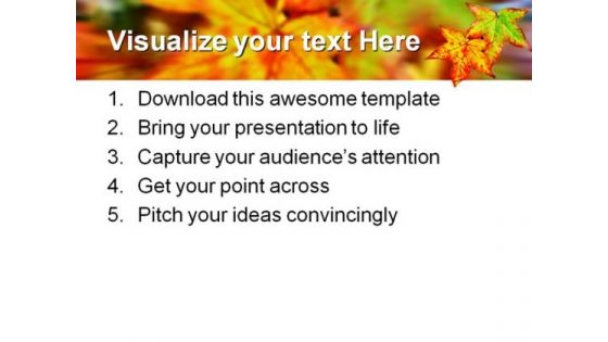Autumn Leaves Nature PowerPoint Template 0610