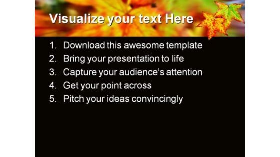 Autumn Leaves Nature PowerPoint Template 0610