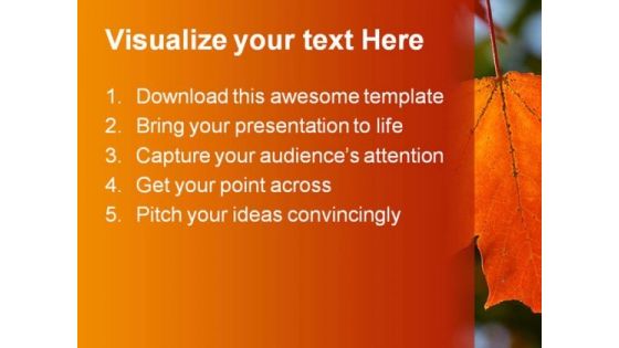 Autumn Maple Leaf Nature PowerPoint Template 1010