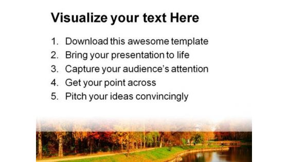 Autumn Park Beauty PowerPoint Template 1010
