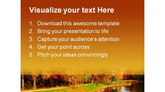 Autumn Park Beauty PowerPoint Template 1010