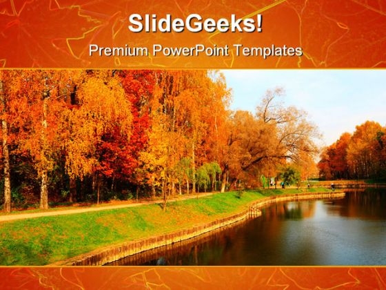 Autumn Park Beauty PowerPoint Template 1010