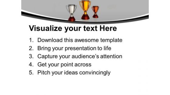 Award Winner Trophies Success Sports PowerPoint Templates Ppt Backgrounds For Slides 0313
