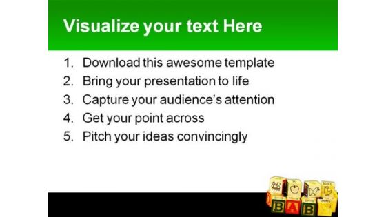 Baby Blocks Education PowerPoint Template 1010