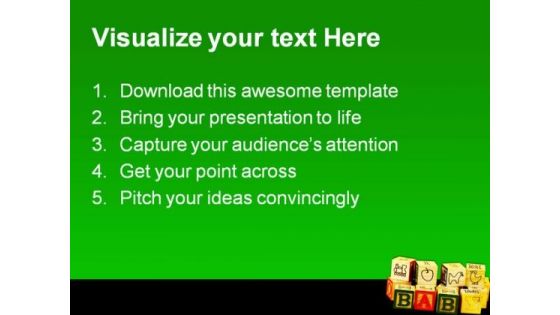 Baby Blocks Education PowerPoint Template 1010