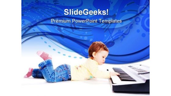 Baby Plays Music PowerPoint Themes And PowerPoint Slides 0311