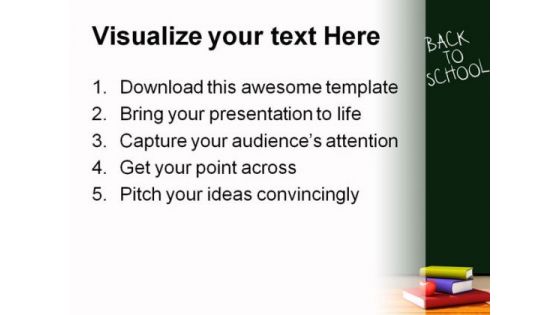Back To School With Books Education PowerPoint Backgrounds And Templates 1210