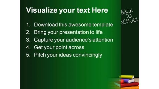 Back To School With Books Education PowerPoint Backgrounds And Templates 1210
