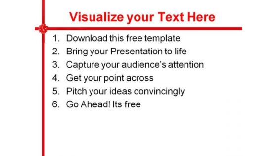 Beautiful Red Gift Ribbons PowerPoint Template