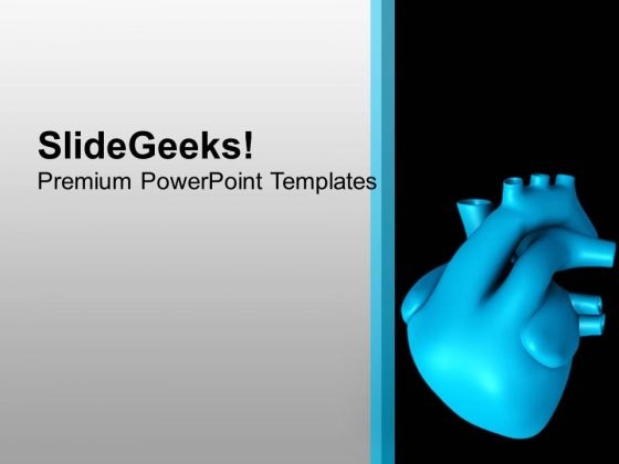 Background With 3d Human Heart PowerPoint Templates Ppt Backgrounds For Slides 0413