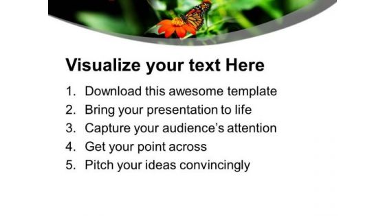 Background With Flower And Butterfly Happiness PowerPoint Templates Ppt Backgrounds For Slides 0413
