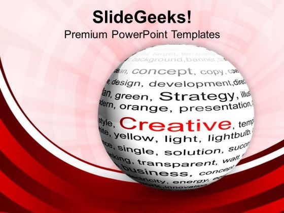 Ball With Inscription Creative Red Background PowerPoint Templates Ppt Backgrounds For Slides 0513