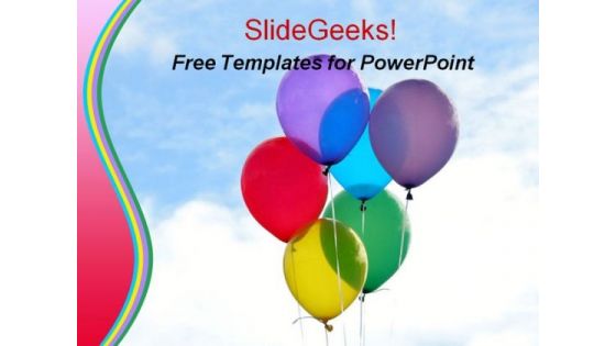 Colorful Balloons Kids PowerPoint Templates