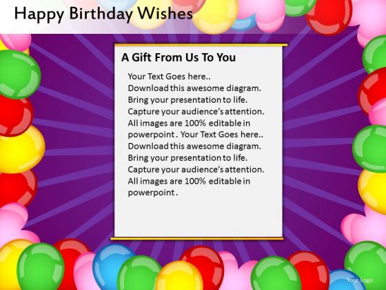 Balloons Border Birthday Fun PowerPoint Slides And Balloons Border Ppt