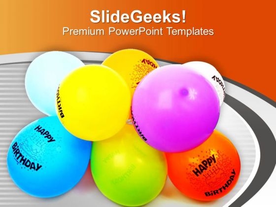 Balloons For Party Theme PowerPoint Templates Ppt Backgrounds For Slides 0513