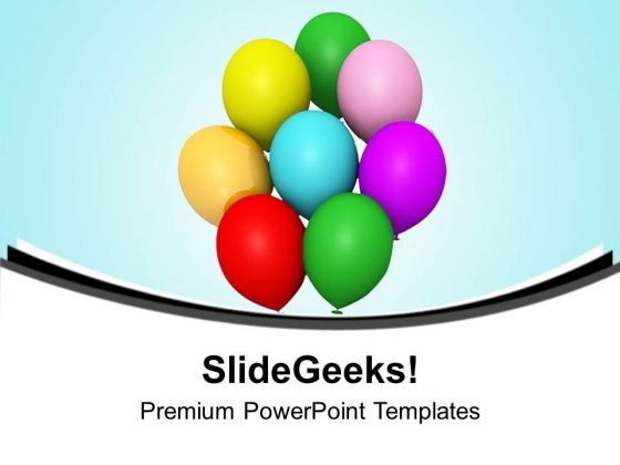 Balloons Streamers Celebration PowerPoint Templates Ppt Backgrounds For Slides 0113
