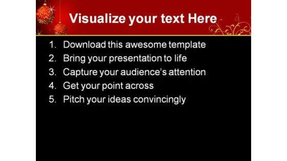 Balls Abstract Christmas PowerPoint Template 0610
