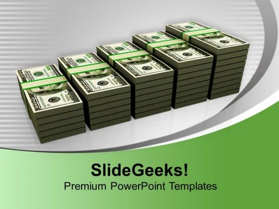 Bar Graph Made By Dollar Bills Finance PowerPoint Templates Ppt Backgrounds For Slides 1112
