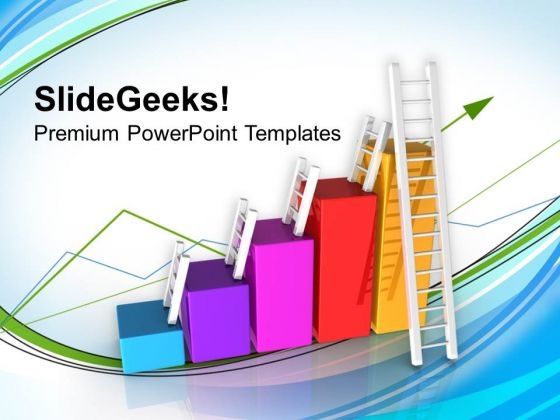 Bar Graph With Ladder Statistical Business PowerPoint Templates Ppt Backgrounds For Slides 0213