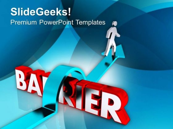 Barrier To Be Crossed To Achieve Goal PowerPoint Templates Ppt Backgrounds For Slides 0413