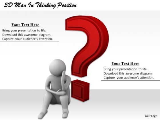 Basic Marketing Concepts 3d Man Thinking Position Character