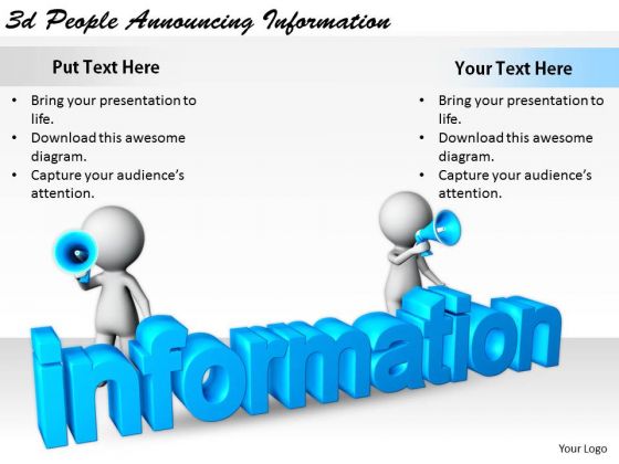 Basic Marketing Concepts 3d People Announcing Information Business