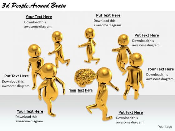 Basic Marketing Concepts 3d People Around Brain Business