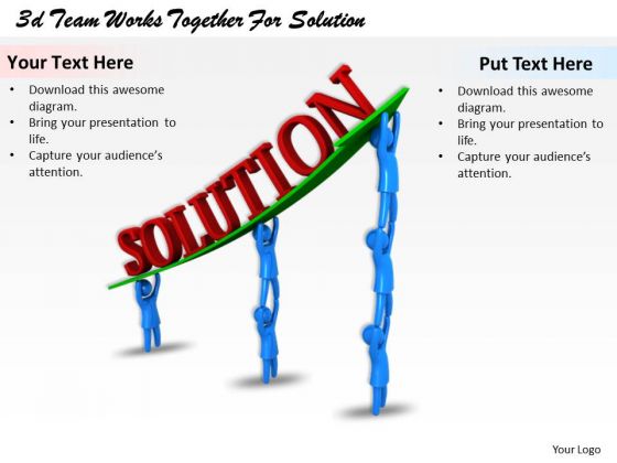 Basic Marketing Concepts 3d Team Works Together For Solution Business