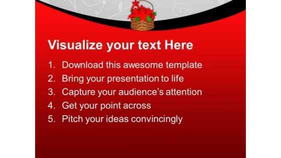 Basket Of Bright Red Flowers PowerPoint Templates Ppt Backgrounds For Slides 0113