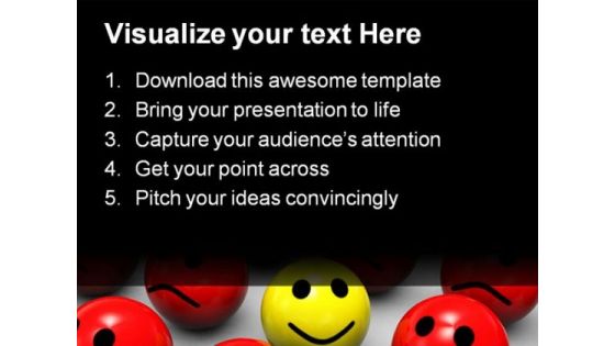 Be Different Smiley Shapes PowerPoint Template 1110
