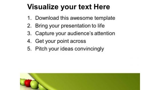 Be Diffrent Concept From Green Apples PowerPoint Templates Ppt Backgrounds For Slides 0413