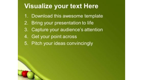 Be Diffrent Concept From Green Apples PowerPoint Templates Ppt Backgrounds For Slides 0413