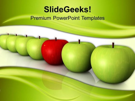 Be Diffrent Concept From Green Apples PowerPoint Templates Ppt Backgrounds For Slides 0413