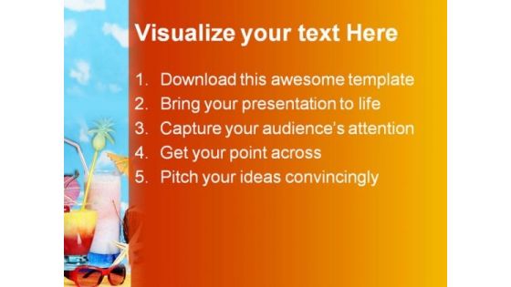 Beach Holidays PowerPoint Template 0810