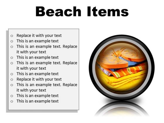 Beach Items01 Holidays PowerPoint Presentation Slides Cc