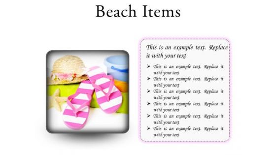 Beach Items Holidays PowerPoint Presentation Slides S