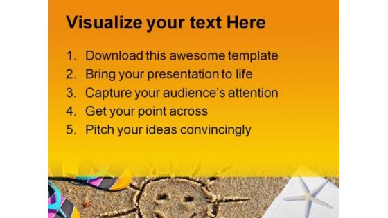 Beach Scene And Sun Holidays PowerPoint Templates And PowerPoint Backgrounds 0511