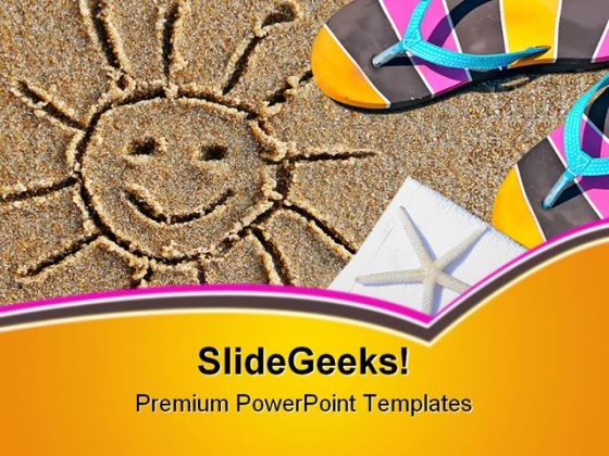 Beach Scene And Sun Holidays PowerPoint Templates And PowerPoint Backgrounds 0511