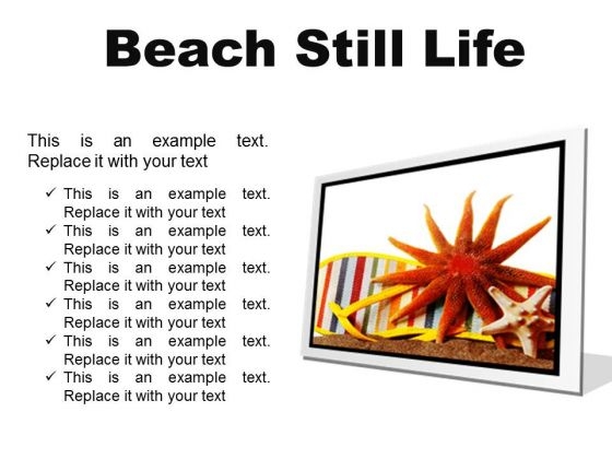 Beach Still Lifestyle PowerPoint Presentation Slides F