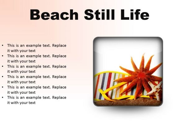 Beach Still Lifestyle PowerPoint Presentation Slides S
