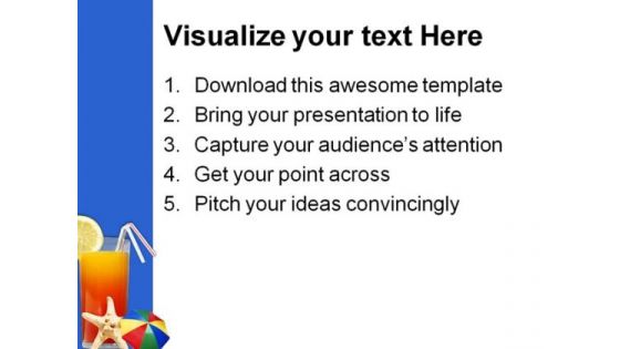 Beach Vacation PowerPoint Template 0810