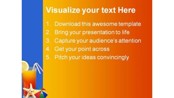 Beach Vacation PowerPoint Template 0810