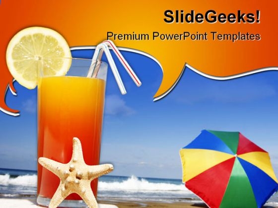 Beach Vacation PowerPoint Template 0810