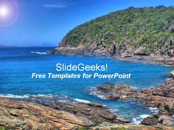Beautiful Beach Scene PowerPoint Template