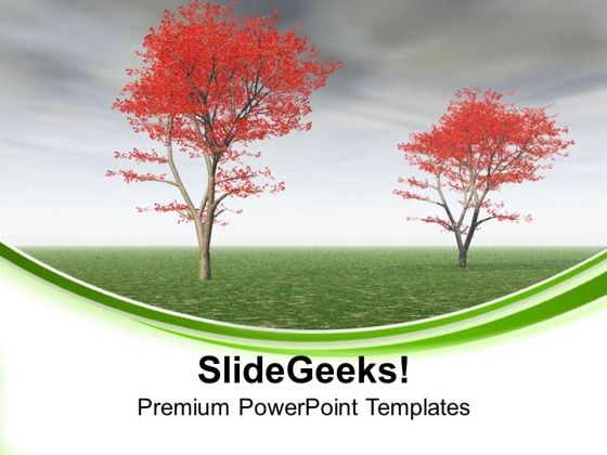 Beautiful Autumn Theme With White Background PowerPoint Templates Ppt Backgrounds For Slides 0413
