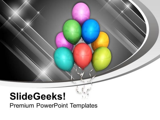 Beautiful Balloons For Party Theme PowerPoint Templates Ppt Backgrounds For Slides 0613
