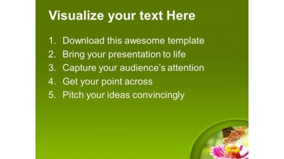 Beautiful Butterfly With Flower PowerPoint Templates Ppt Backgrounds For Slides 0713